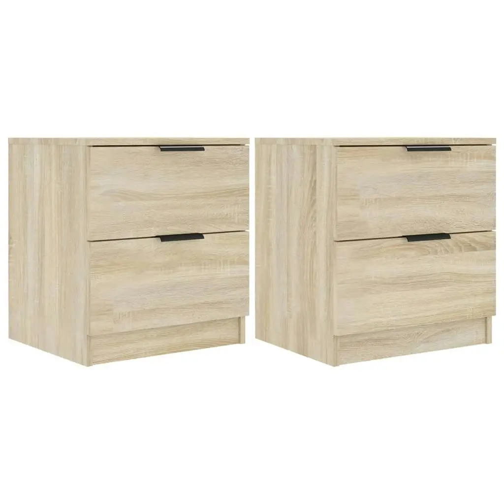 Bedside Cabinets 2 pcs Sonoma Oak Engineered Wood 811221