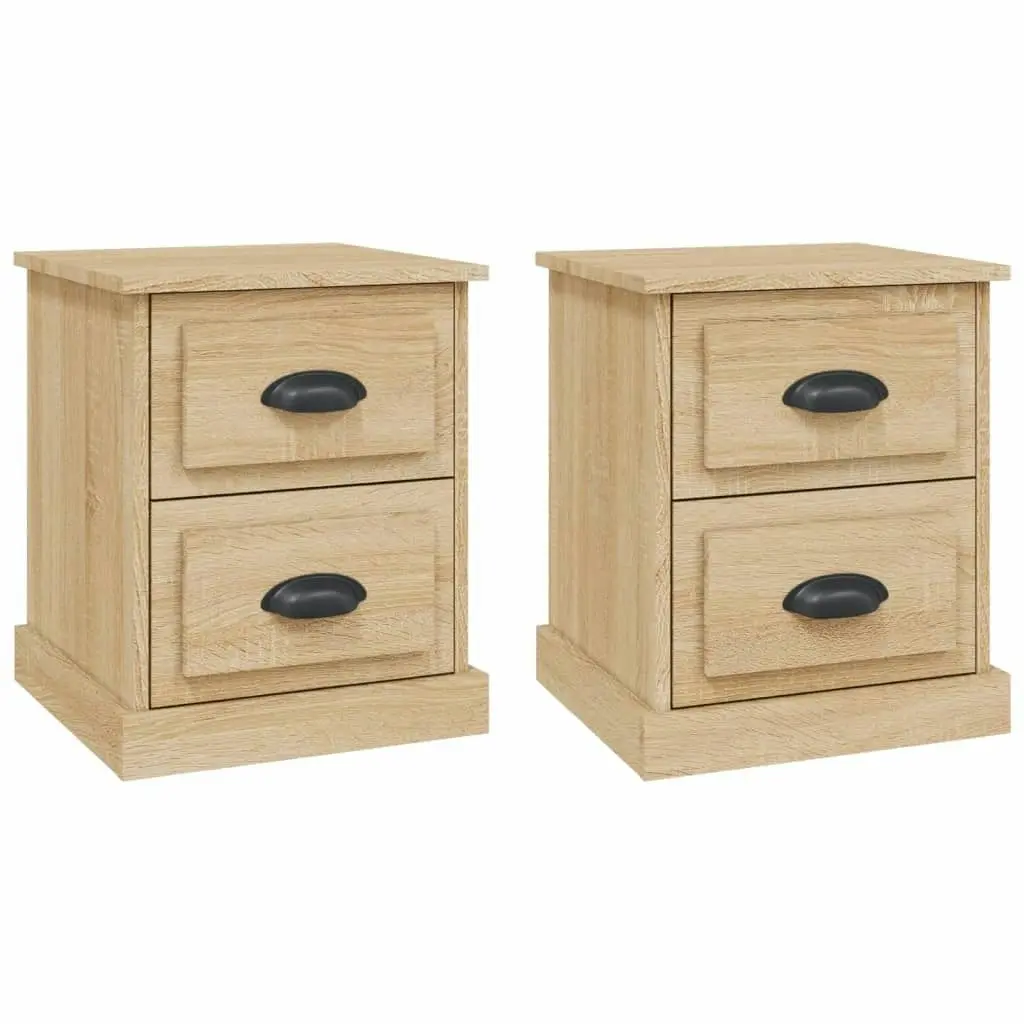 Bedside Cabinets 2 pcs Sonoma Oak 39x39x47.5 cm Engineered Wood 816151