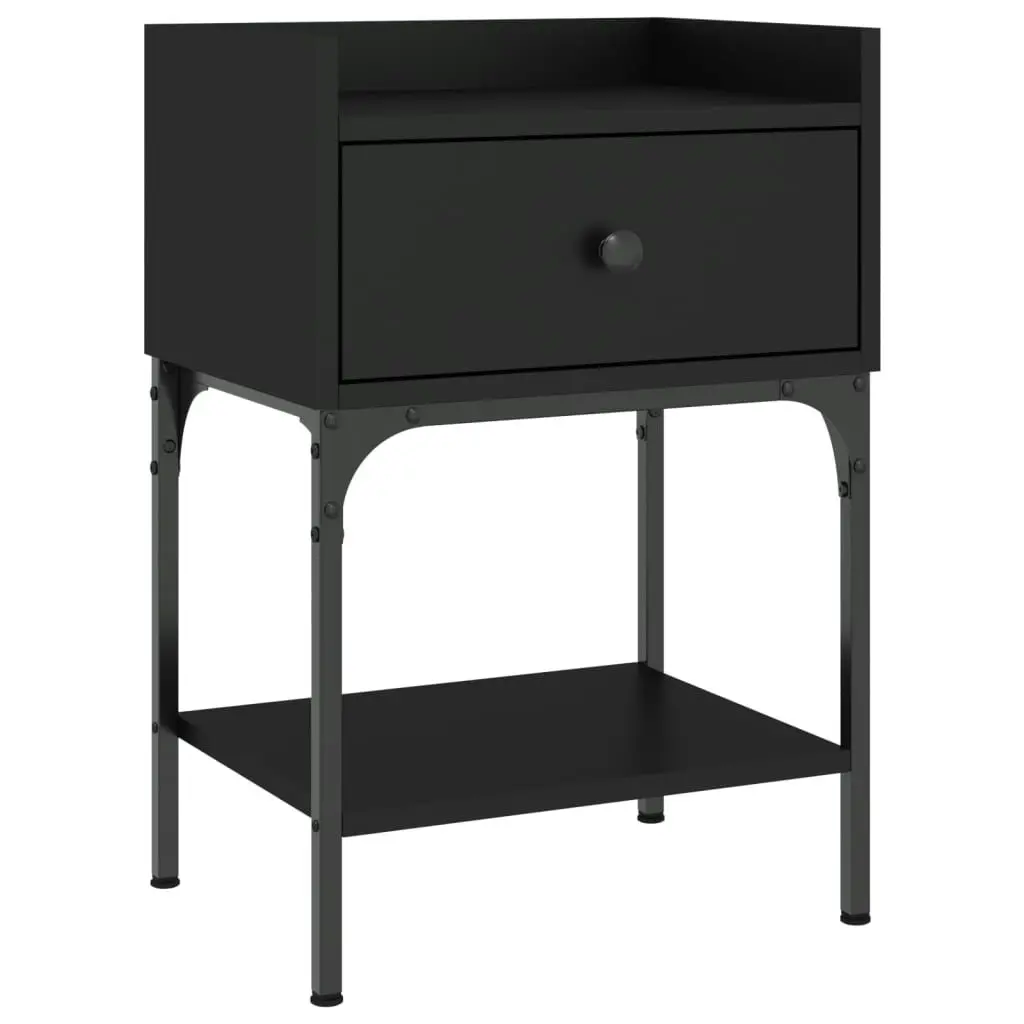 Bedside Table Black 40.5x31x60 cm Engineered Wood 825893