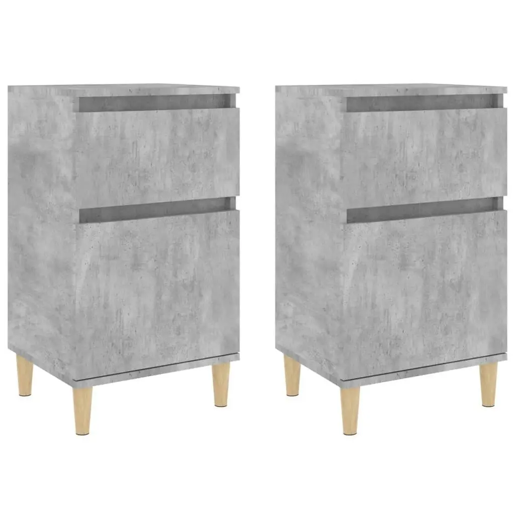 Bedside Cabinets 2 pcs Concrete Grey 40x35x70 cm 819701