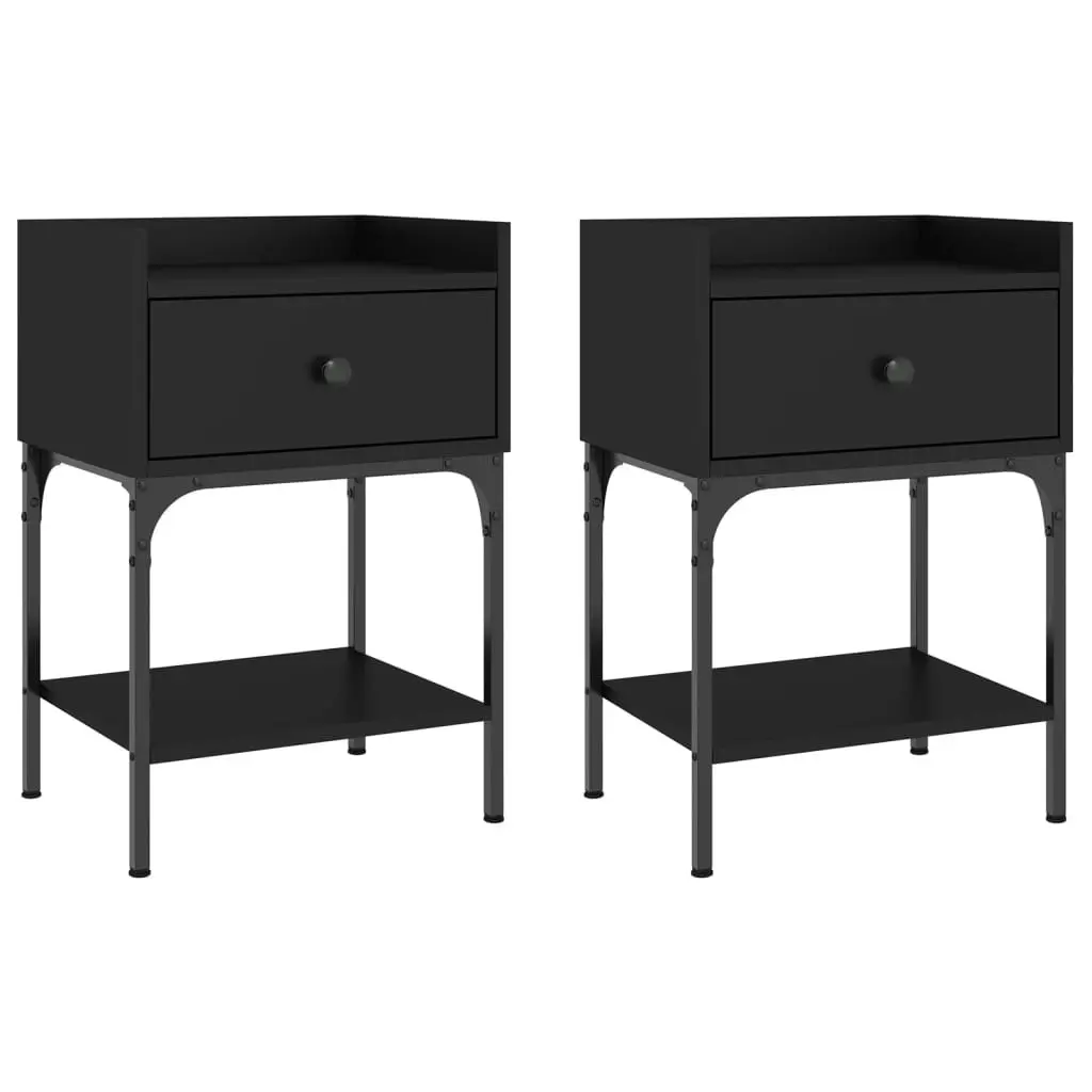 Bedside Tables 2 pcs Black 40.5x31x60 cm Engineered Wood 825894