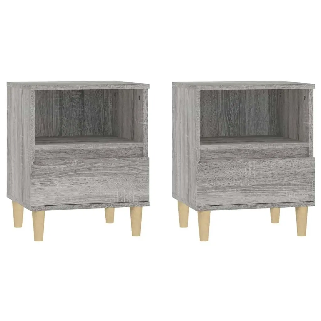 Bedside Cabinets 2 pcs Grey Sonoma 40x35x50 cm 821807