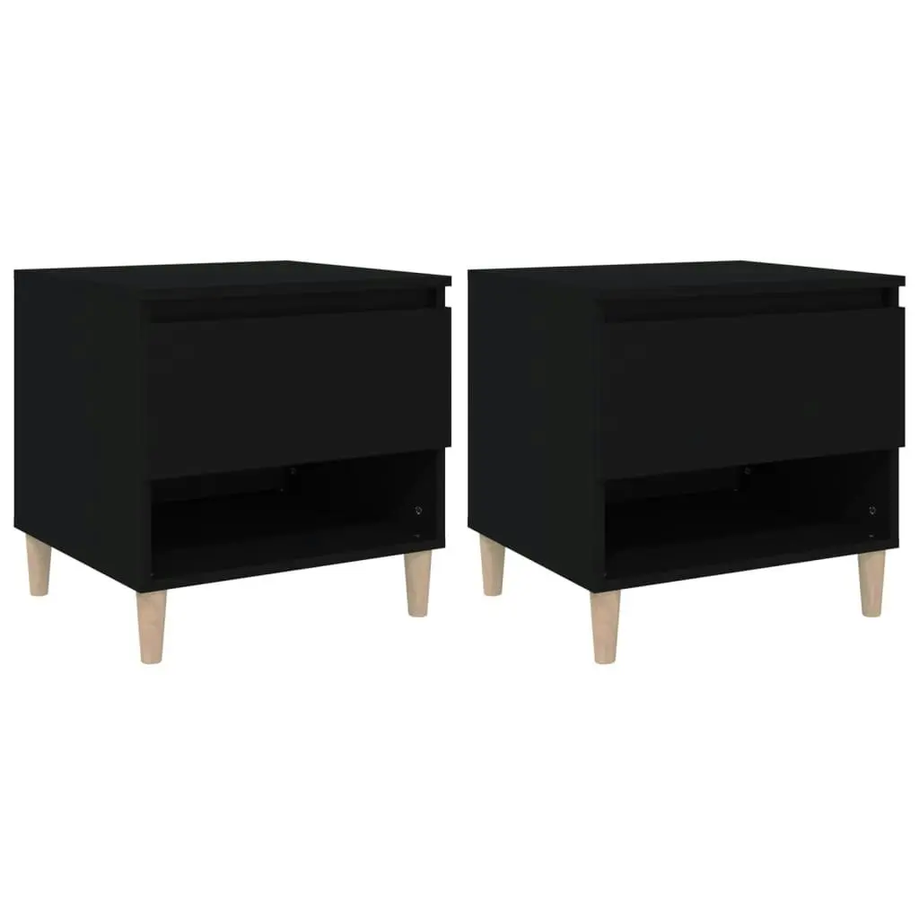 Bedside Tables 2 pcs Black 50x46x50 cm Engineered Wood 819535