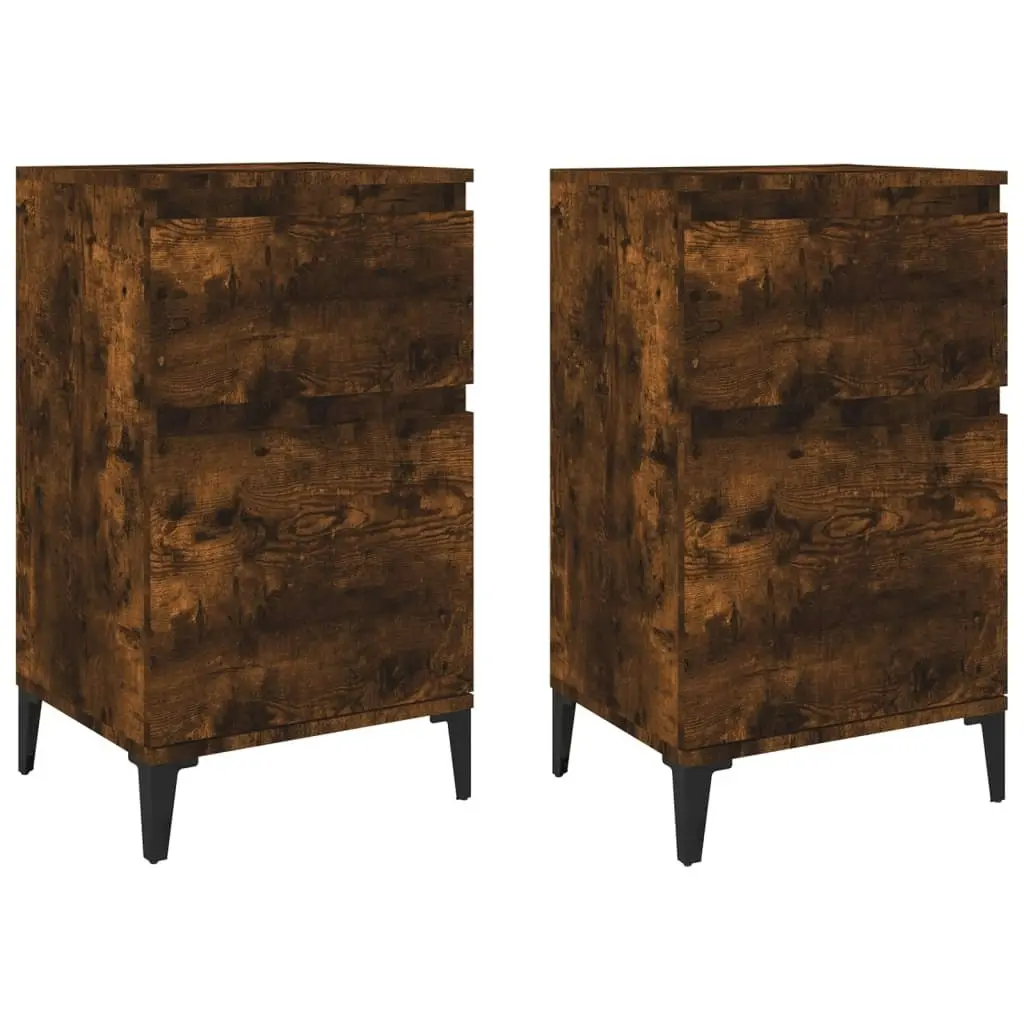 Bedside Cabinets 2 pcs Smoked Oak 40x35x70 cm 819719