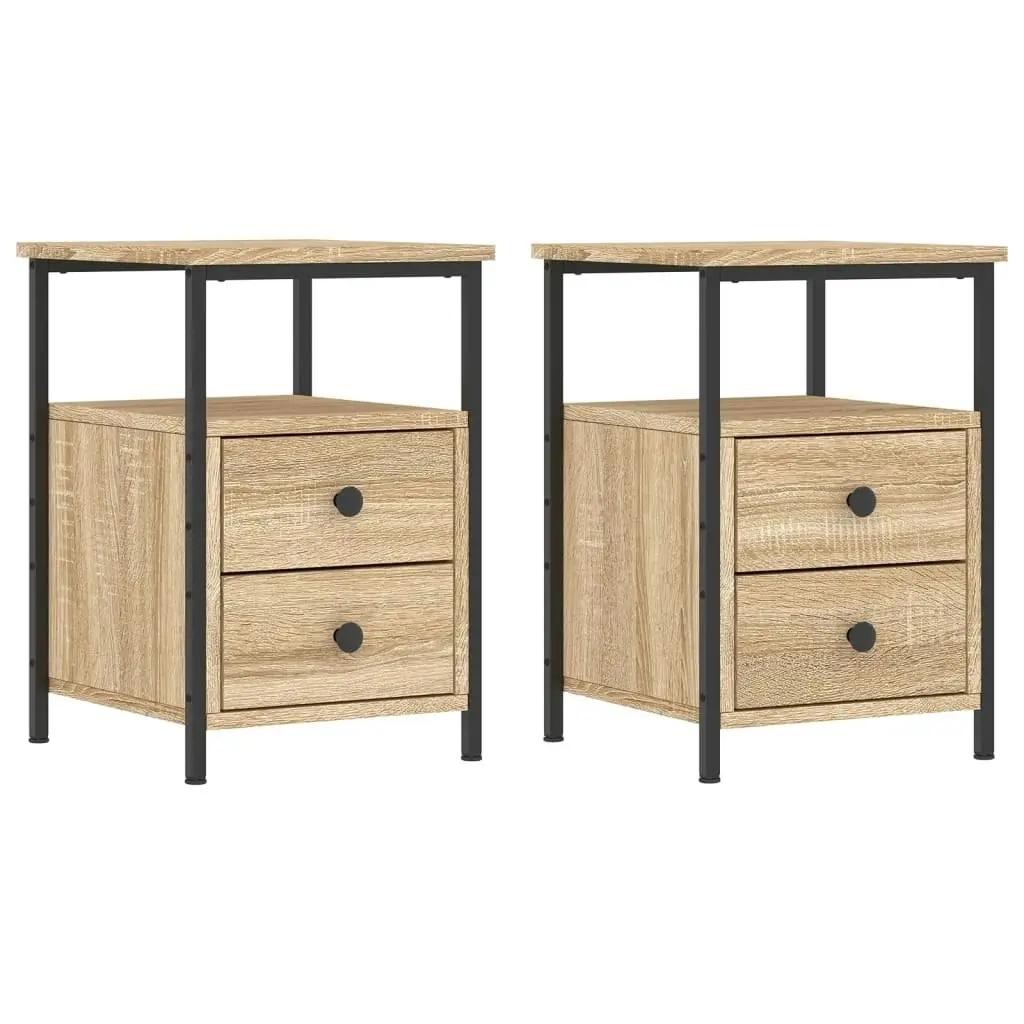 Bedside Cabinets 2 pcs Sonoma Oak 34x35.5x50 cm Engineered Wood 826016