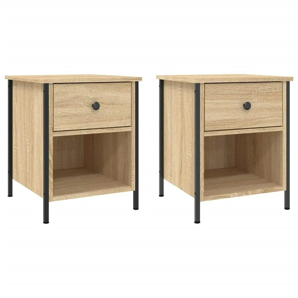 Bedside Cabinets 2 pcs Sonoma Oak 40x42x50 cm Engineered Wood 825936