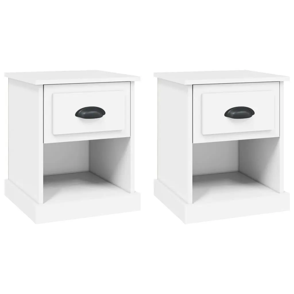 Bedside Cabinets 2 pcs White 39x39x47.5 cm Engineered Wood 816129