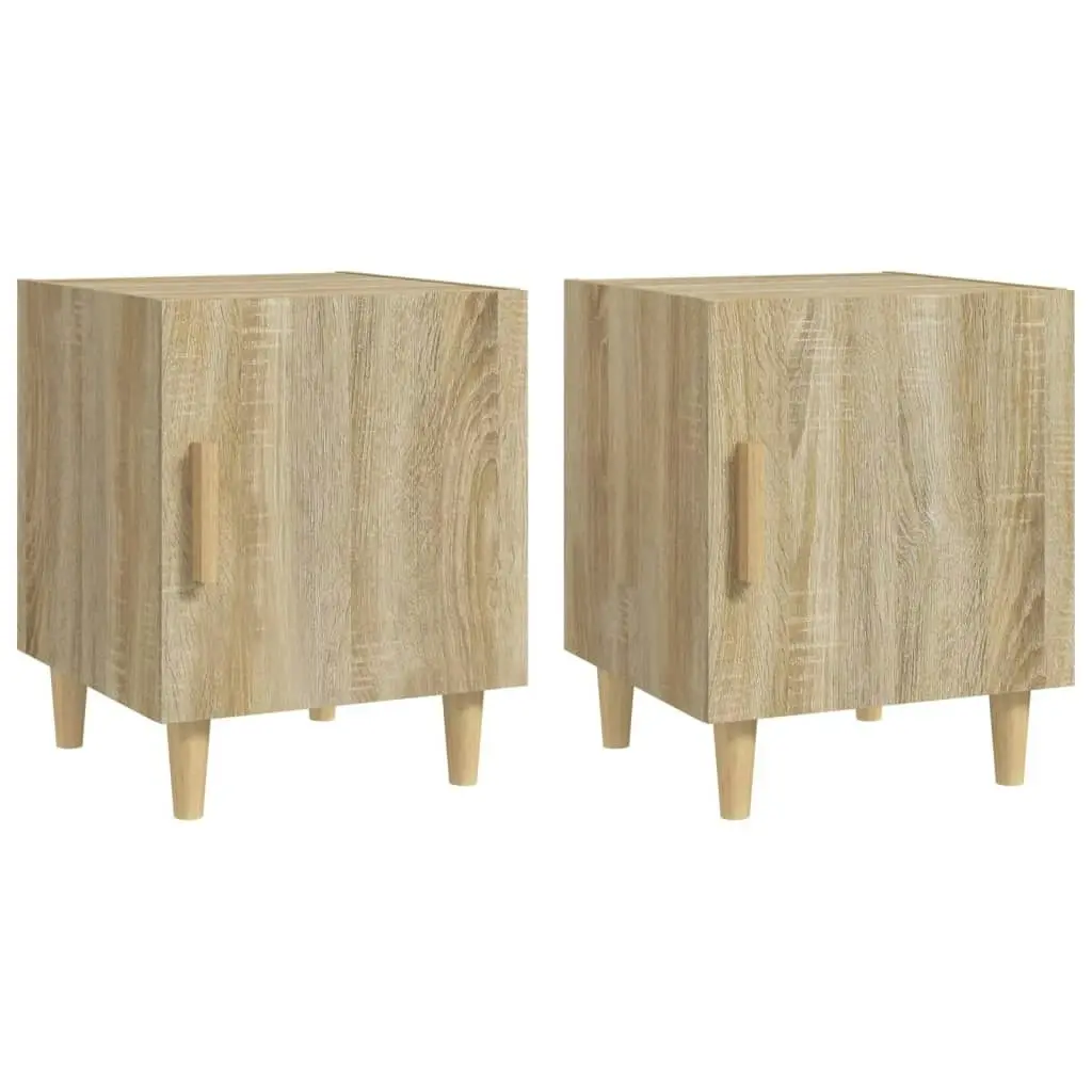 Bedside Cabinets 2 pcs Sonoma Oak Engineered Wood 812049