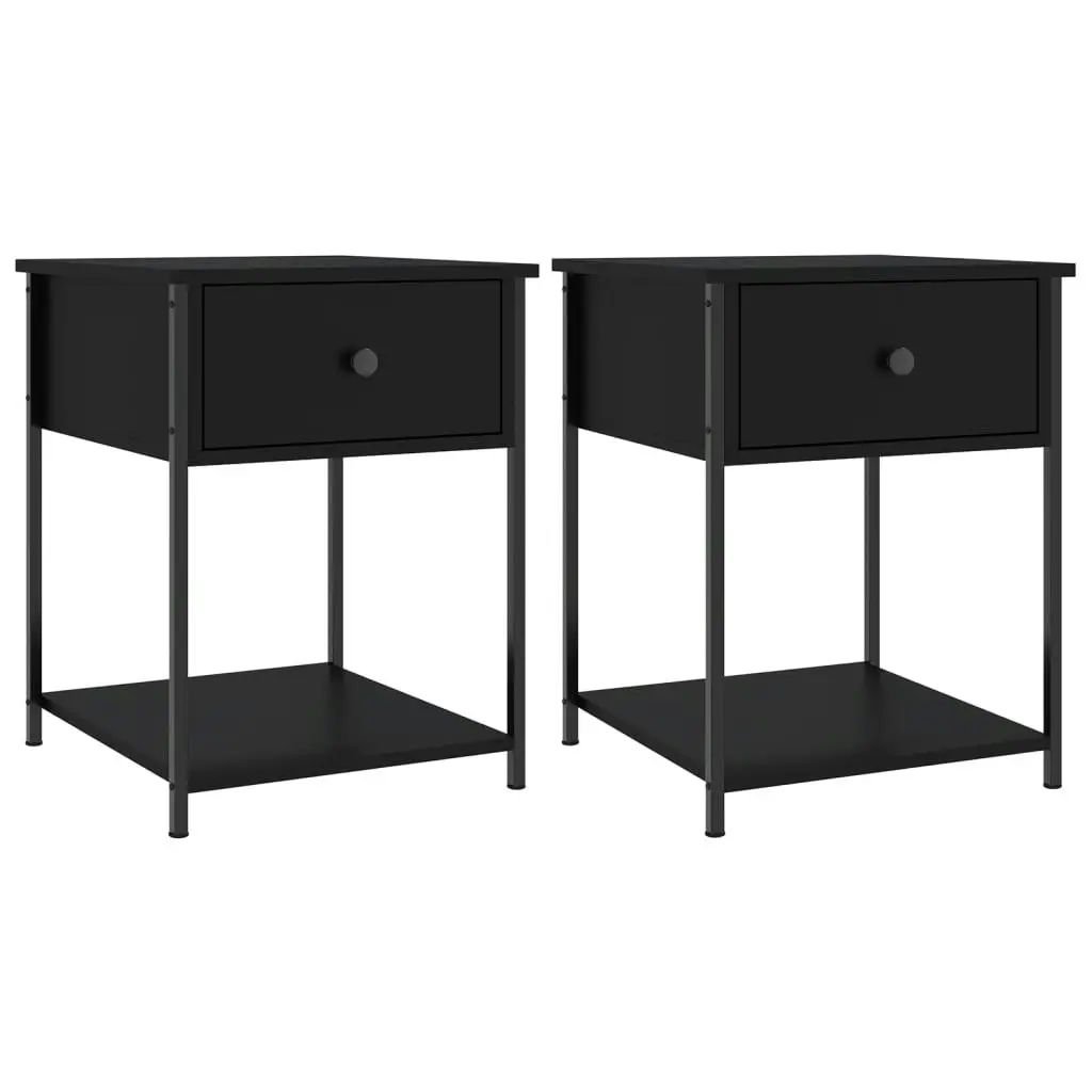 Bedside Tables 2 pcs Black 44x45x58 cm Engineered Wood 825844