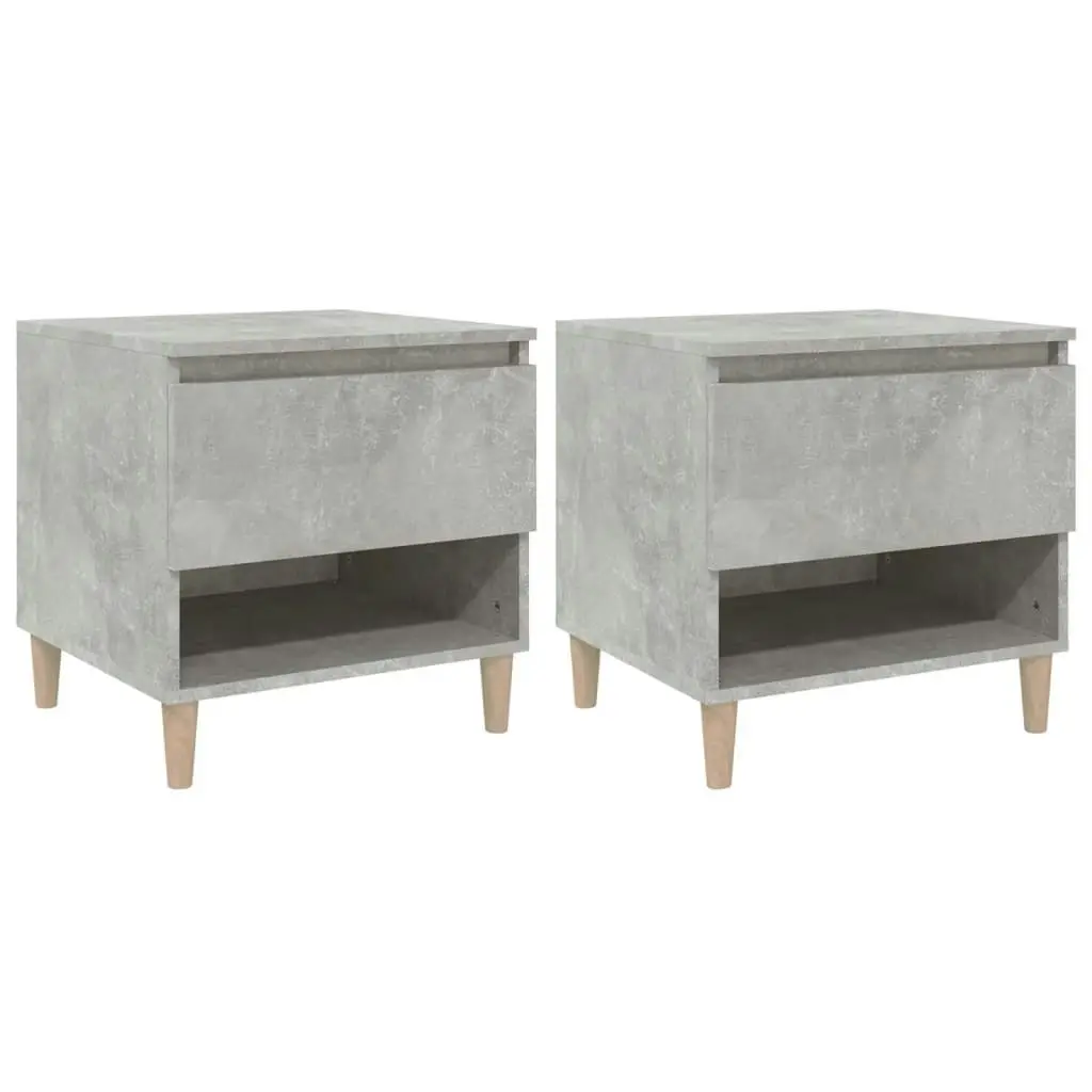 Bedside Tables 2 pcs Concrete Grey 50x46x50 cm Engineered Wood 819541