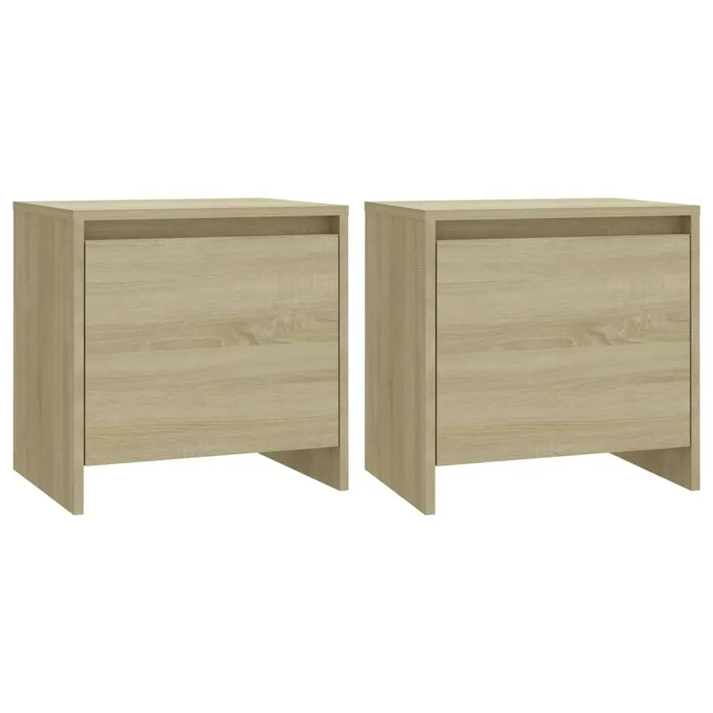 Bedside Cabinets 2 pcs Sonoma Oak 45x34x44.5 cm Engineered Wood 809870