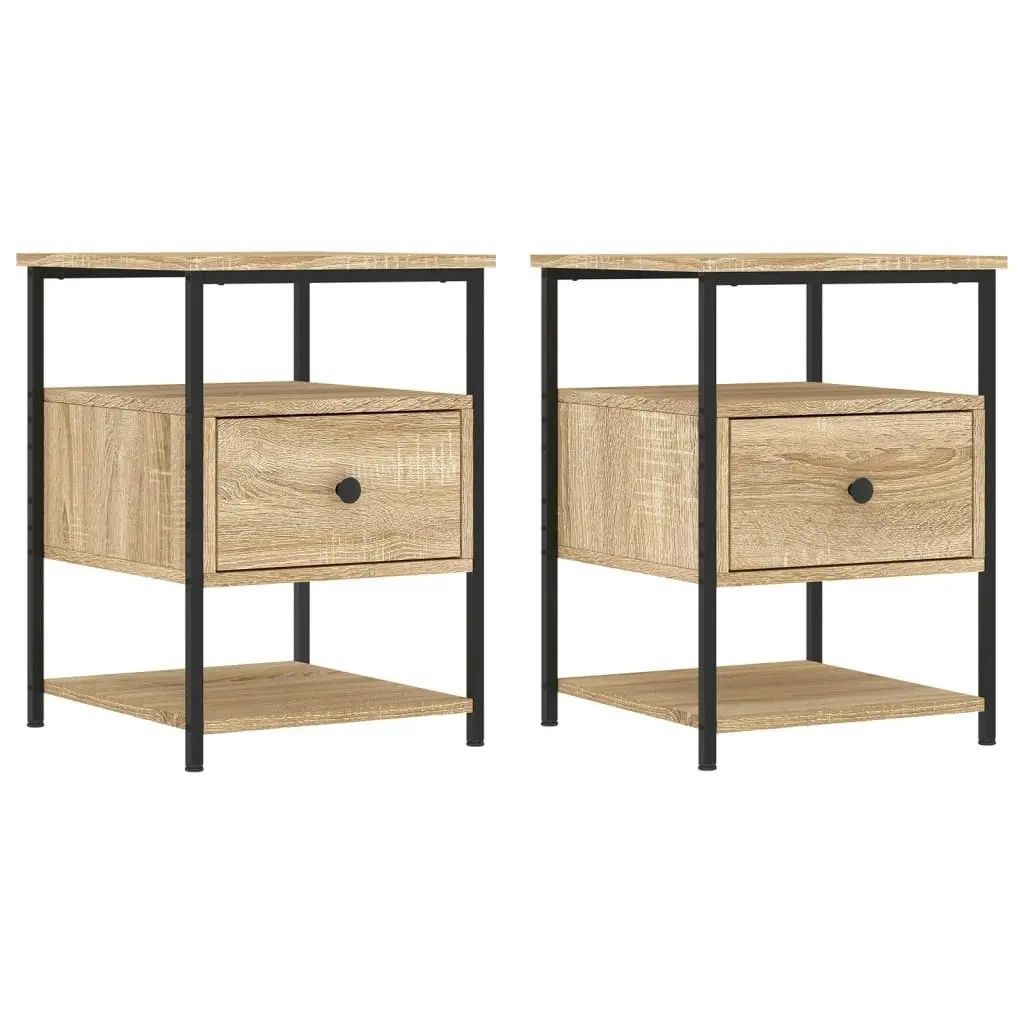 Bedside Cabinets 2 pcs Sonoma Oak 40x42x56 cm Engineered Wood 826026