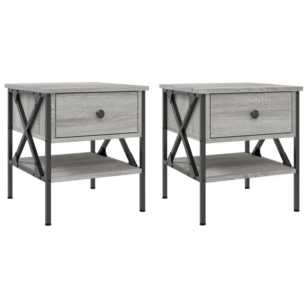 Bedside Tables 2 pcs Grey Sonoma 40x42x45 cm Engineered Wood 825960