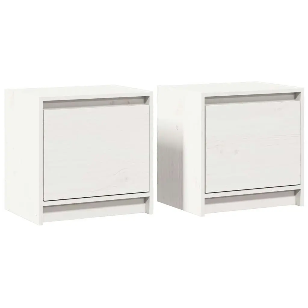 Bedside Cabinets 2 pcs White 40x30.5x40 cm Solid Pinewood 808116