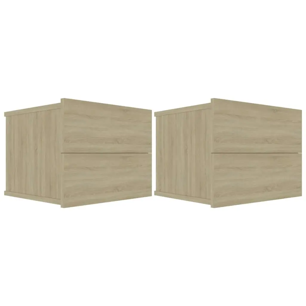 Bedside Cabinets 2 pcs Sonoma Oak 40x30x30 cm Engineered Wood 801060