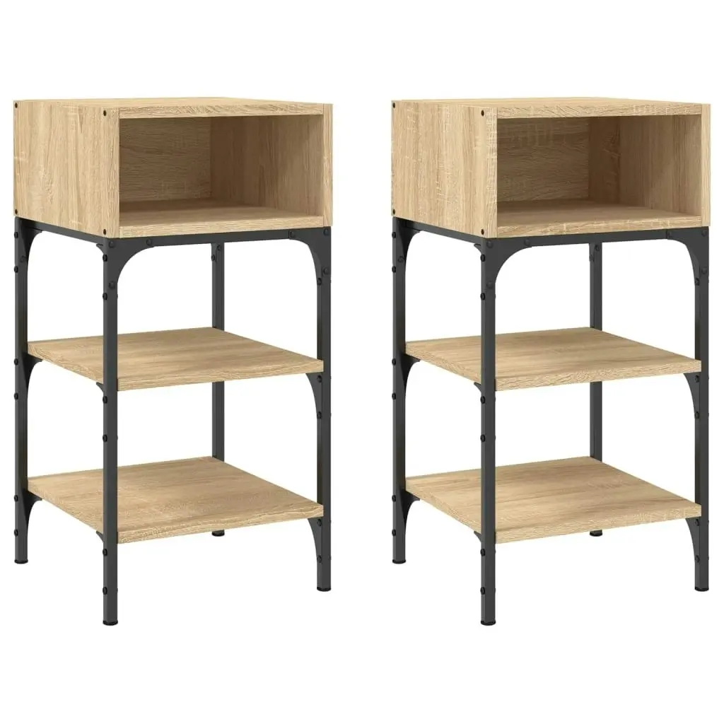 Bedside Tables 2 pcs Sonoma Oak 35x34.5x70 cm Engineered Wood 825886