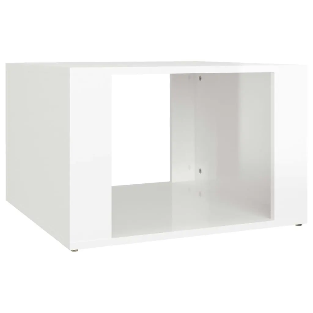 Bedside Table High Gloss White 57x55x36 cm Engineered Wood 816554