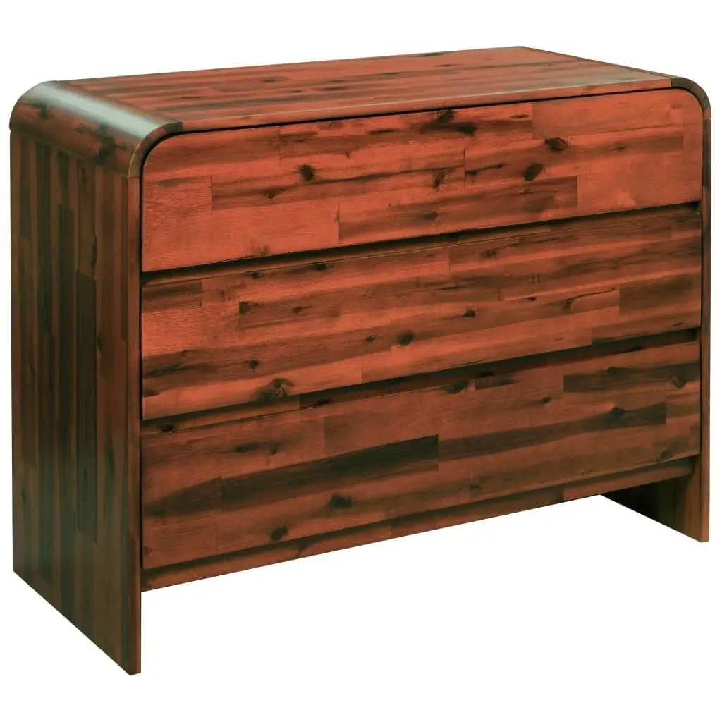 Chest of Drawers Solid Acacia Wood 90x37x75 cm 245195