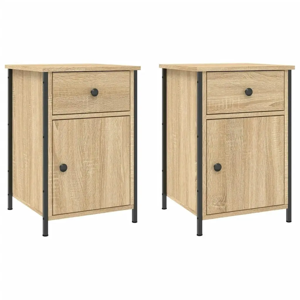 Bedside Cabinets 2 pcs Sonoma Oak 40x42x60 cm Engineered Wood 825906