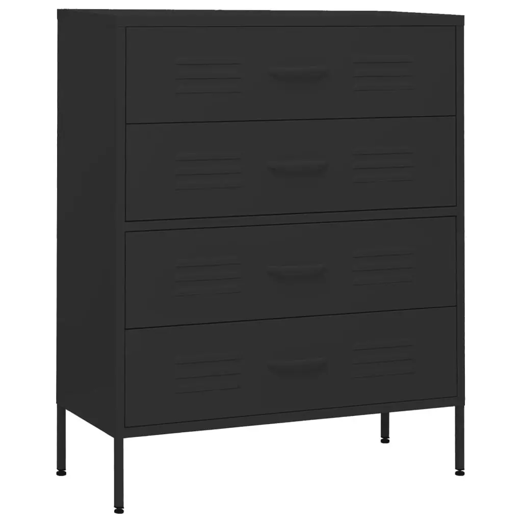 Chest of Drawers Black 80x35x101.5 cm Steel 336205