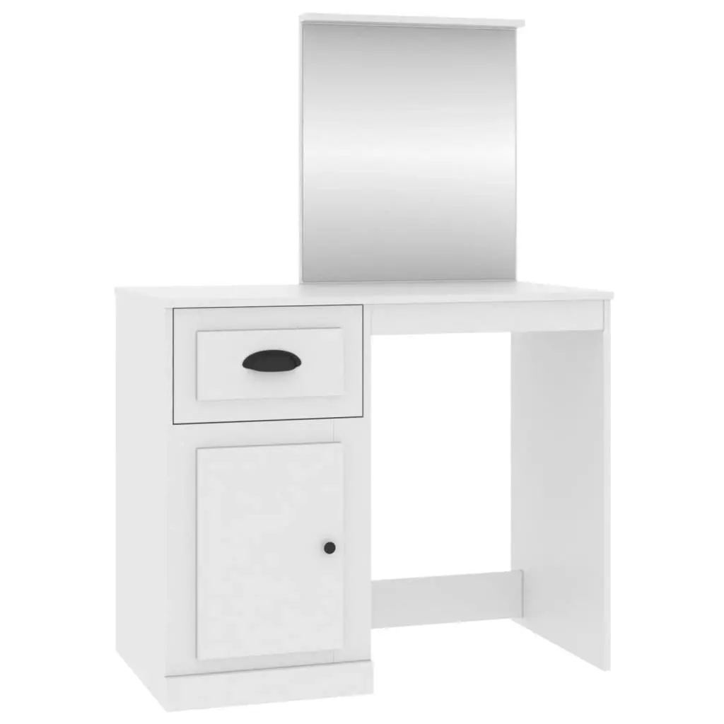 Dressing Table with Mirror White 90x50x132.5 cm Engineered Wood 816760