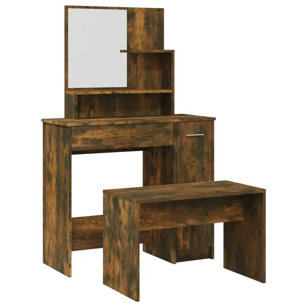 Dressing Table Set Smoked Oak 86.5x35x136 cm 3114152