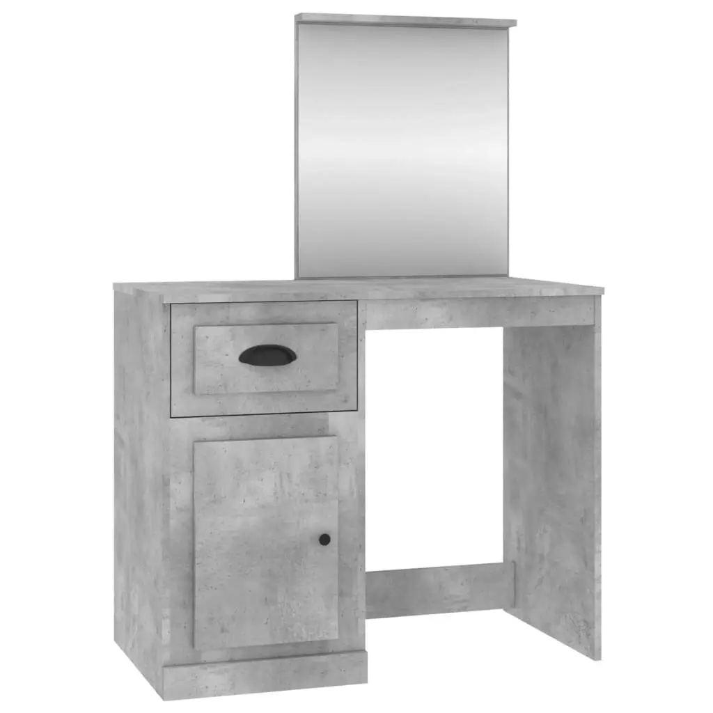 Dressing Table with Mirror Concrete Grey 90x50x132.5 cm Engineered Wood 816764