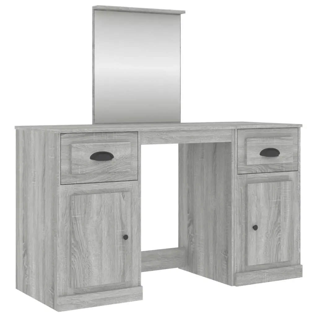 Dressing Table with Mirror Grey Sonoma 130x50x132.5 cm 3185341