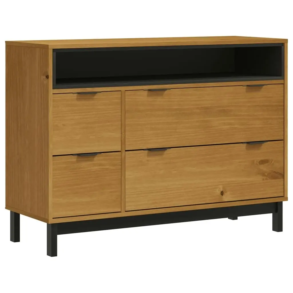 Drawer Cabinet FLAM 110x40x80 cm Solid Wood Pine 357817