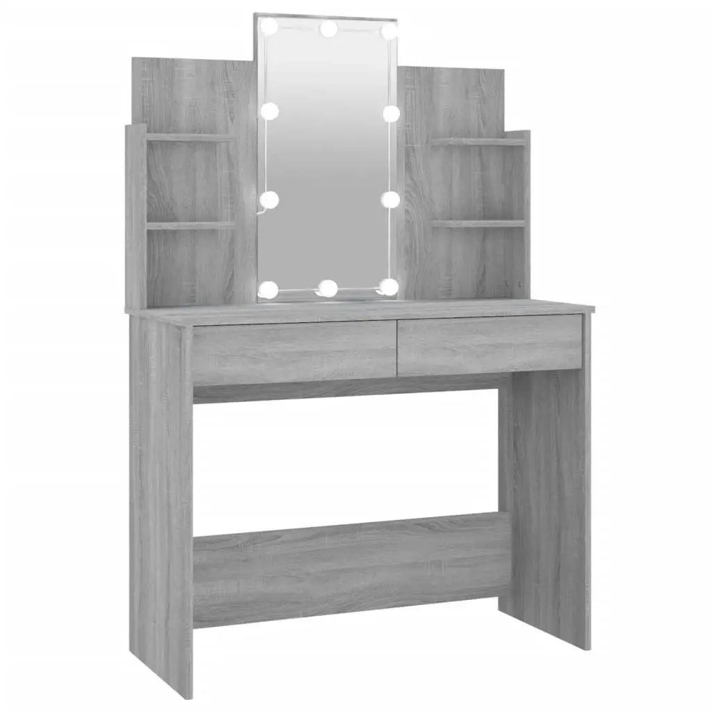 Dressing Table with LED Grey Sonoma 96x40x142 cm 820488