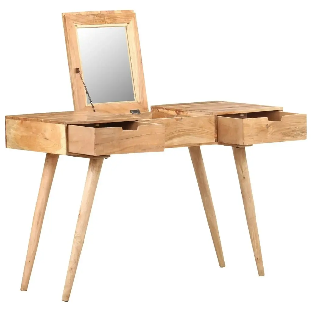 Dressing Table with Mirror 112x45x76 cm Solid Acacia Wood 323590