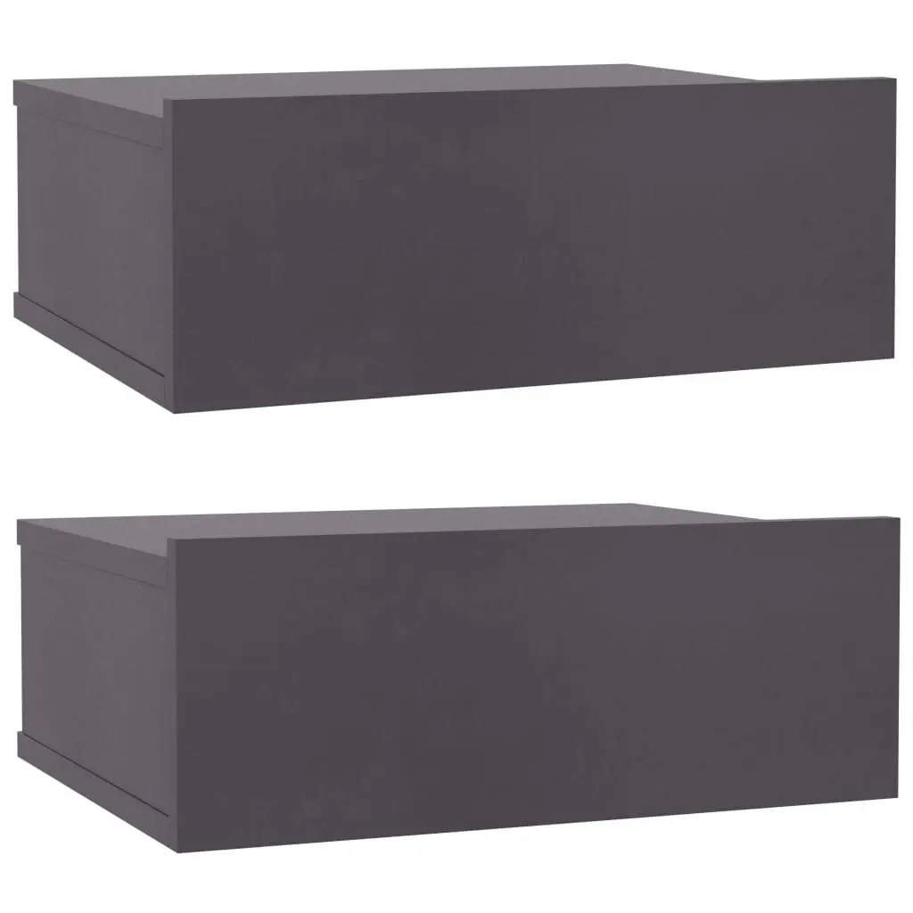 Floating Nightstands 2 pcs Grey 40x30x15 cm Engineered Wood 800311