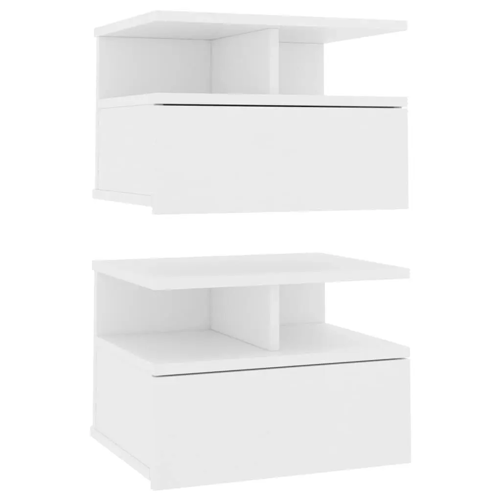 Floating Nightstands 2 pcs White 40x31x27 cm Engineered Wood 800406