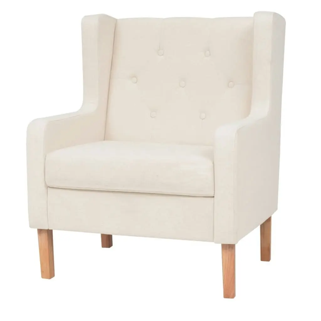 Armchair Cream White Fabric 245449