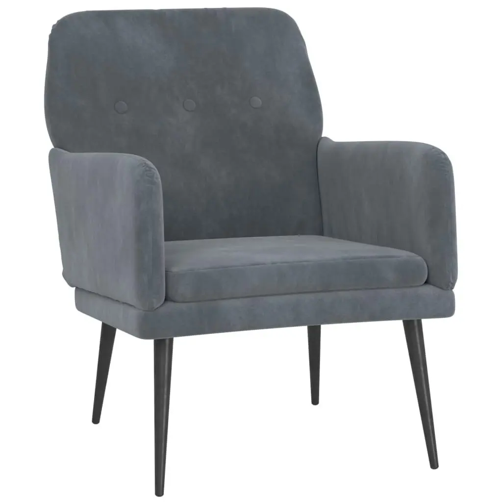 Armchair Dark Grey 62x79x79 cm Velvet 351405