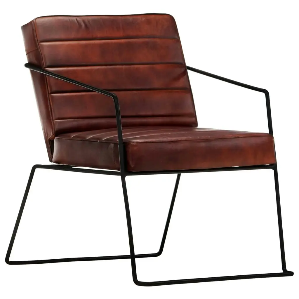 Armchair Dark Brown Real Leather 284412