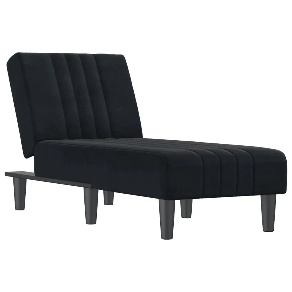 Chaise Longue Black Velvet 352829