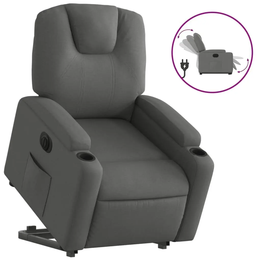 Electric Stand up Recliner Chair Dark Grey Fabric 3205533