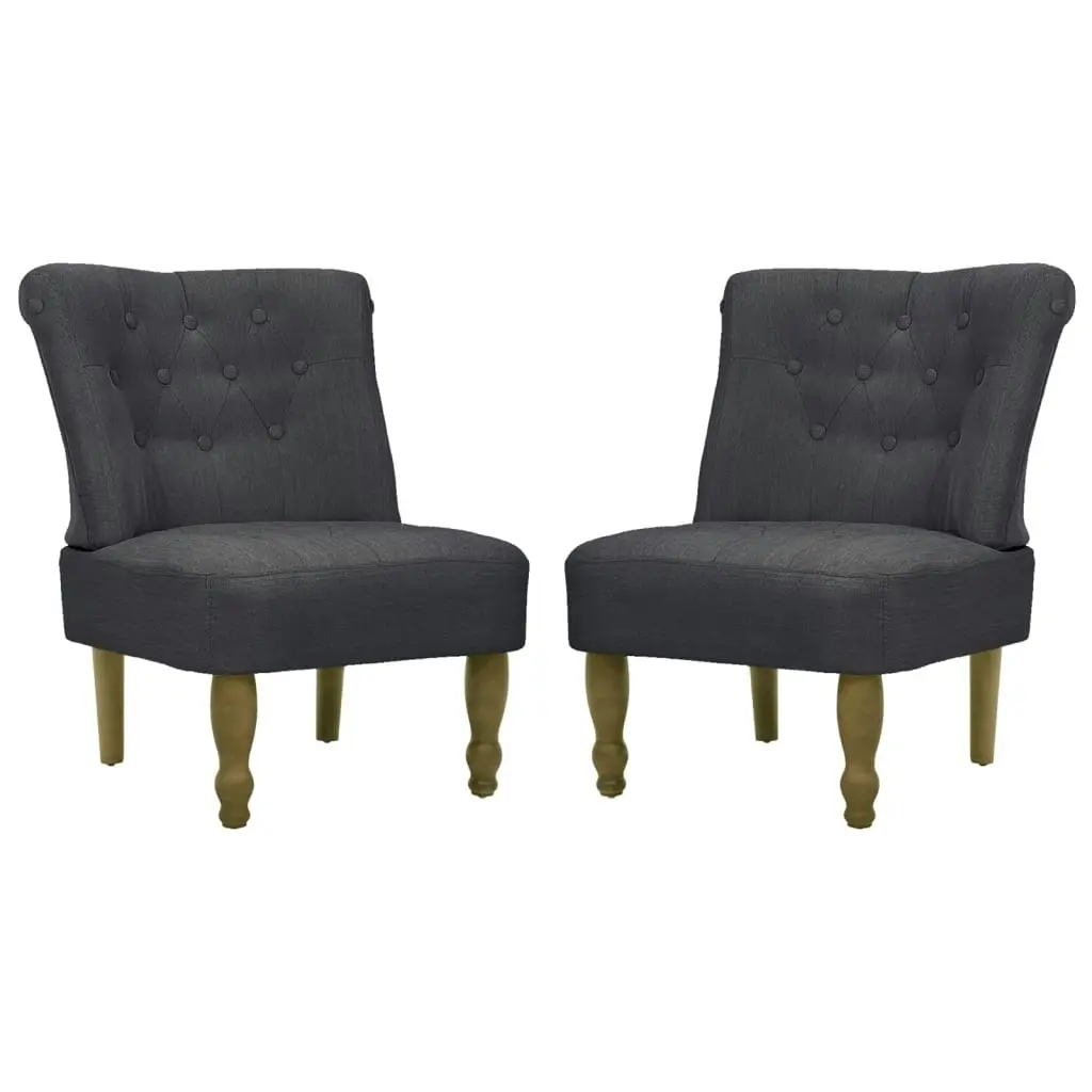 French Chairs 2 pcs Grey Fabric 240289