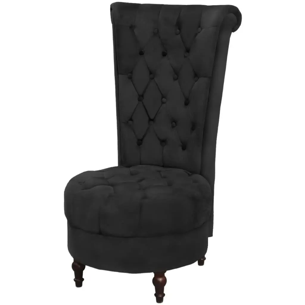 High Back Sofa Chair Black Fabric 243182