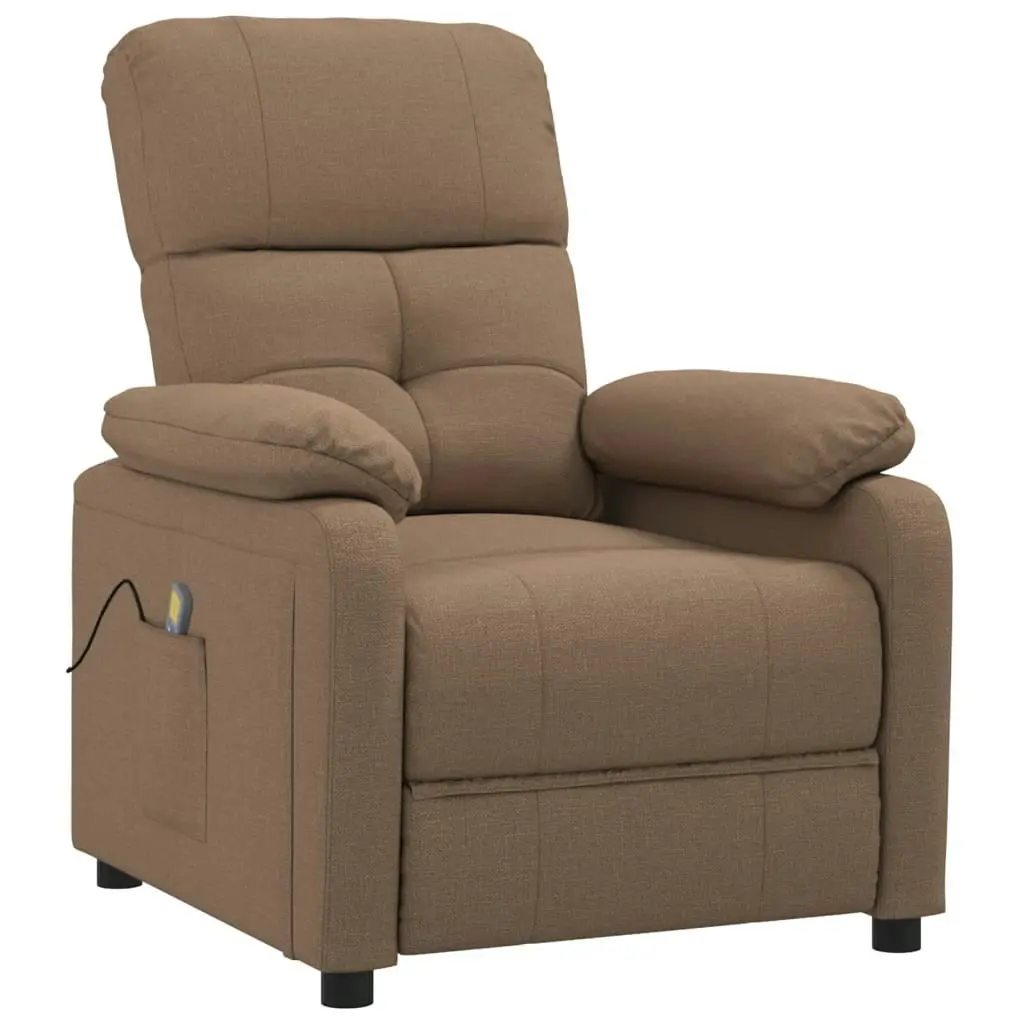 Massage Chair Brown Fabric 348291