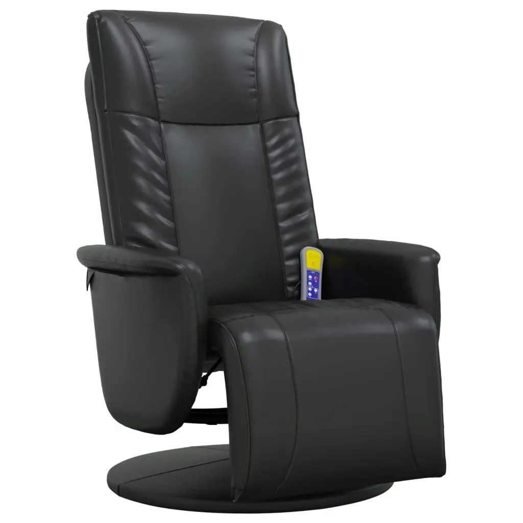 Massage Recliner Chair with Footrest Black Faux Leather 356517