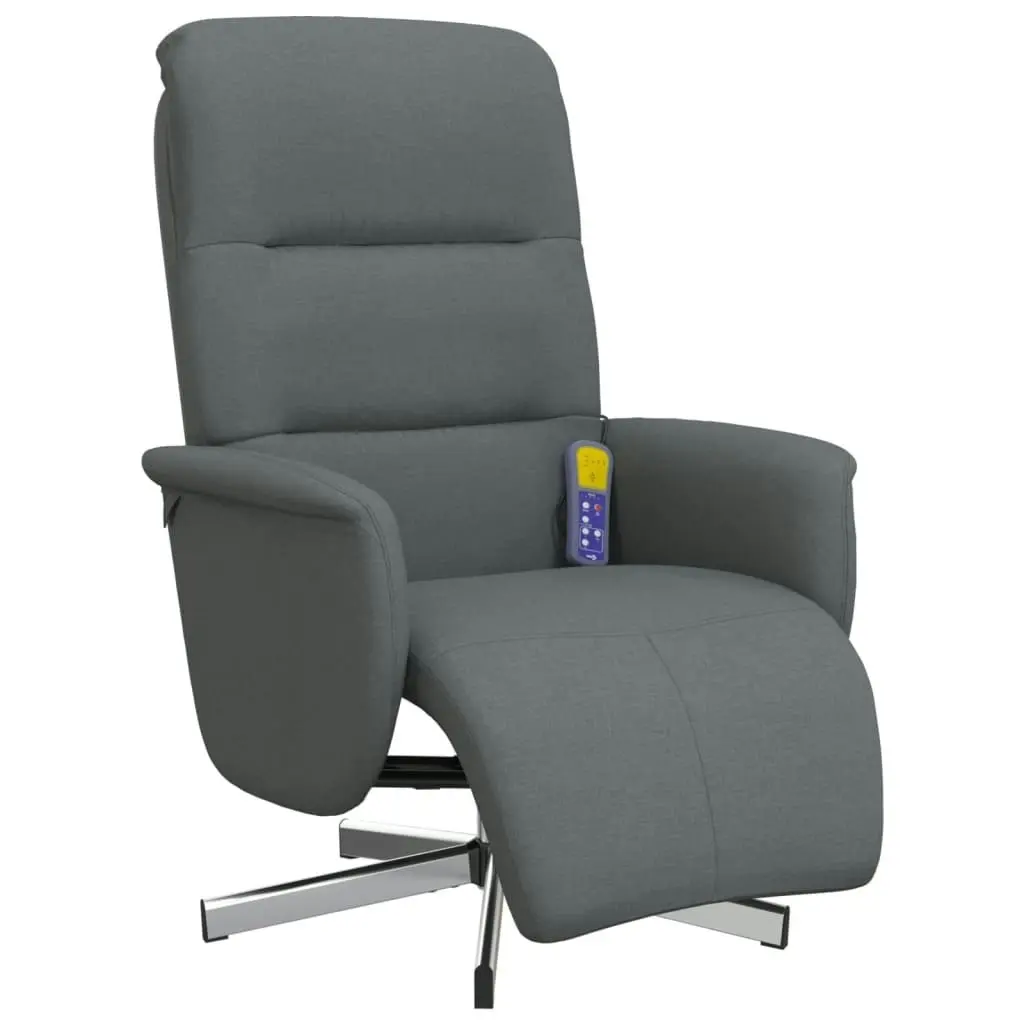 Massage Recliner Chair with Footrest Dark Grey Fabric 356574