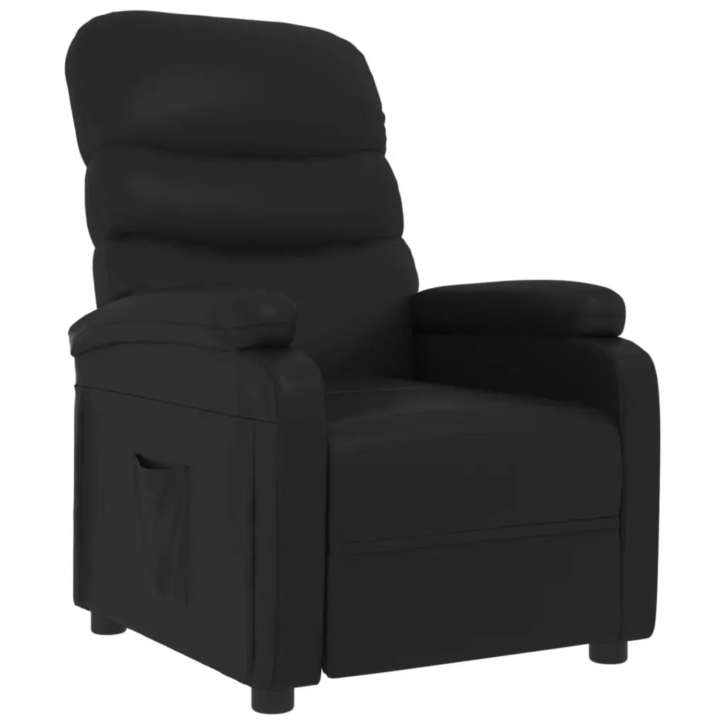 Recliner Chair Black Faux Leather 348311