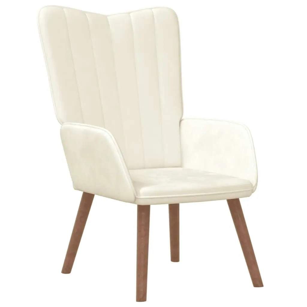 Relaxing Chair Cream White Velvet 327664