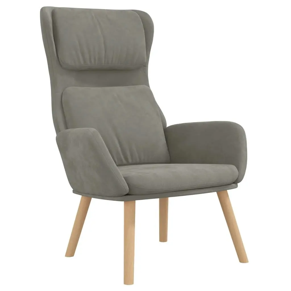 Relaxing Chair Light Grey Velvet 341351