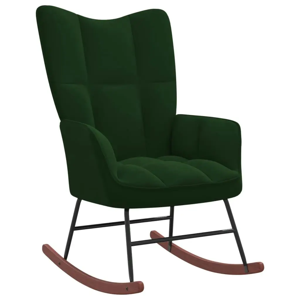 Rocking Chair Dark Green Velvet 328141