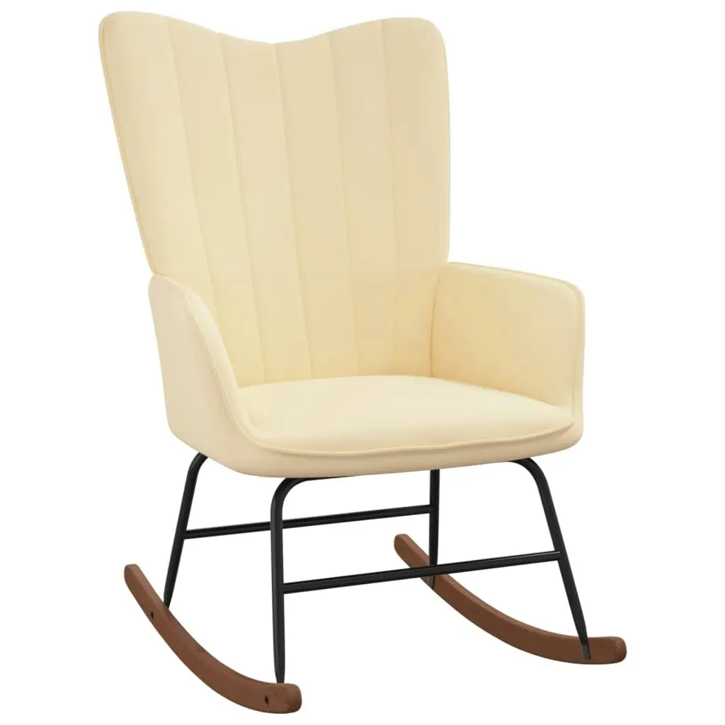 Rocking Chair Cream White Velvet 327752