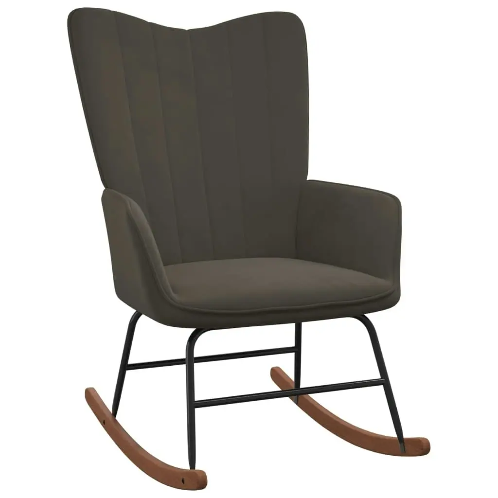 Rocking Chair Dark Grey Velvet 327744