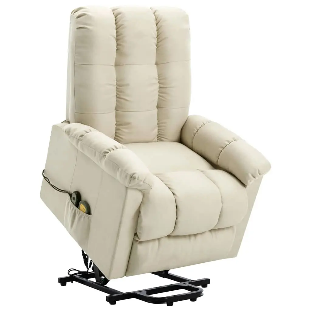 Stand up Massage Chair Cream Fabric 321399